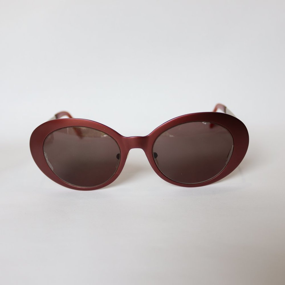 Rare 90s X Japan Retro Metal Burgundy Sunglasses